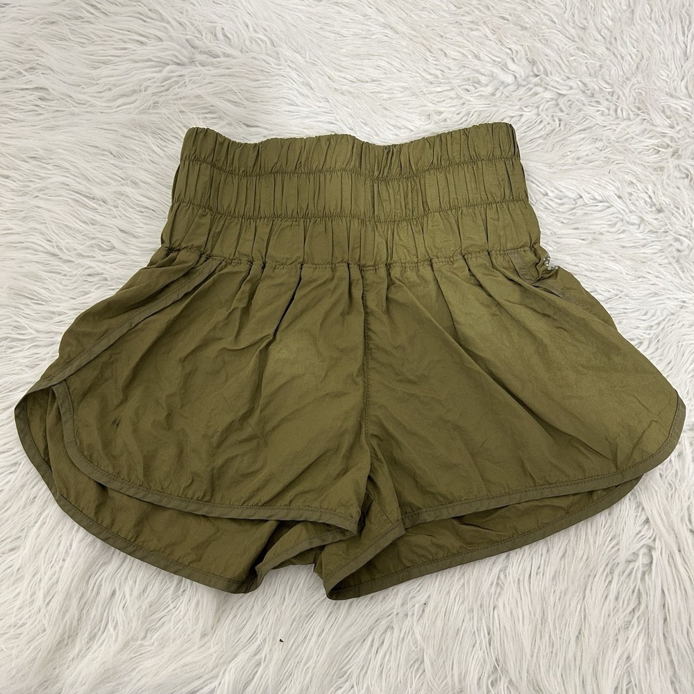 Free People Shorts Sz XS Green The Way Home Elastic High Waist FP Movement